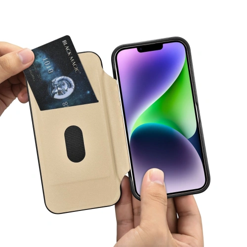 Etui iCarer CE Premium Leather Folio MagSafe Apple iPhone 14 czarny