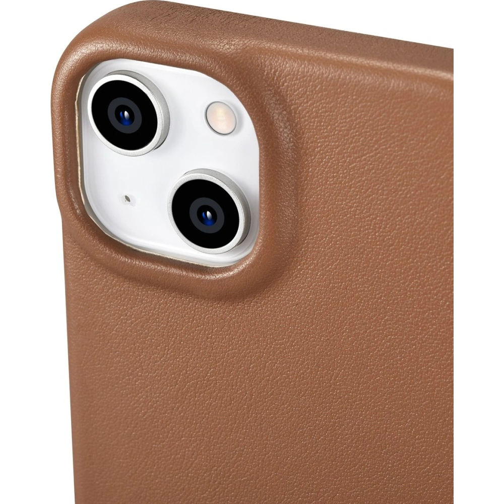 Wholesale iCarer CE Premium Leather Folio MagSafe Apple iPhone 14 brown - ICR398 - {ean13} - Hurt
