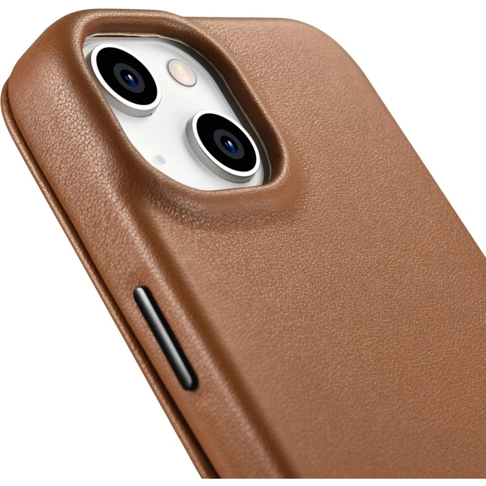 Wholesale iCarer CE Premium Leather Folio MagSafe Apple iPhone 14 brown - ICR398 - {ean13} - Hurt