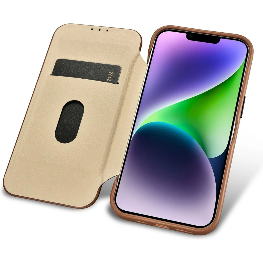 Hurtownia GSM - Case iCarer CE Premium Leder Folio MagSafe Apple iPhone 14 braun - ICR398 - {ean13} - Hurt