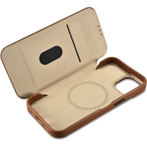 Wholesale iCarer CE Premium Leather Folio MagSafe Apple iPhone 14 brown - ICR398 - {ean13} - Hurt