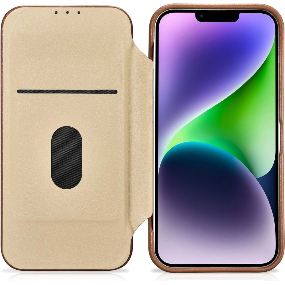 Hurtownia GSM - Etui iCarer CE Premium Leather Folio MagSafe Apple iPhone 14 brązowy - ICR398 - {ean13} - Hurt