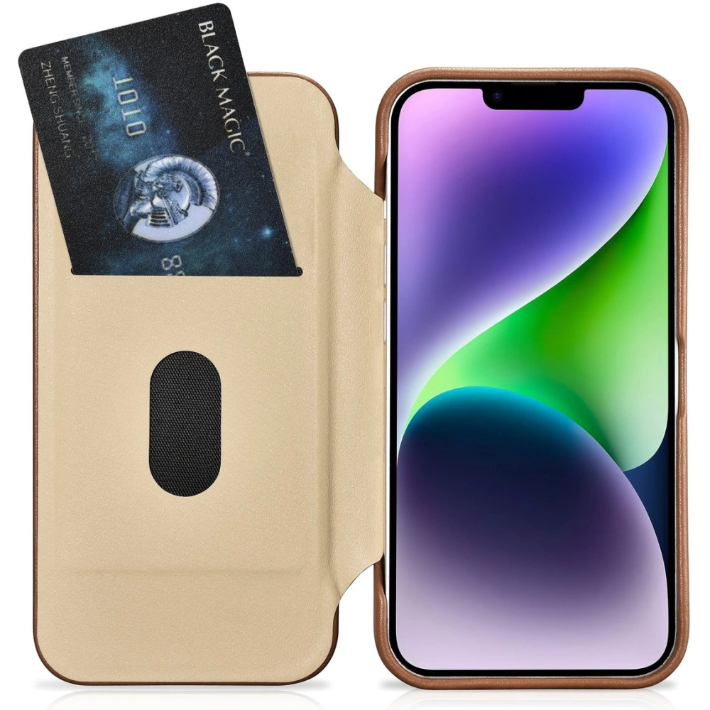 Hurtownia GSM - Etui iCarer CE Premium Leather Folio MagSafe Apple iPhone 14 brązowy - ICR398 - {ean13} - Hurt