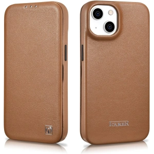 Wholesale iCarer CE Premium Leather Folio MagSafe Apple iPhone 14 brown - ICR398 - {ean13} - Hurt