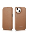 Wholesale iCarer CE Premium Leather Folio MagSafe Apple iPhone 14 brown - ICR398 - {ean13} - Hurt