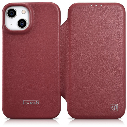 Hurtownia iCarer - 6975092685630 - ICR399 - Etui iCarer CE Premium Leather Folio MagSafe Apple iPhone 14 czerwony - B2B homescreen
