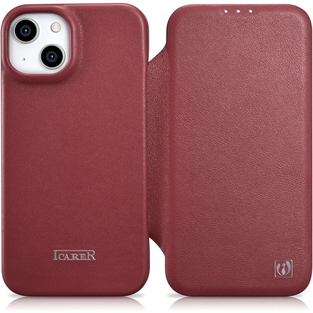 Hurtownia GSM - Case iCarer CE Premium Leder Folio MagSafe Apple iPhone 14 rot - ICR399 - {ean13} - Hurt