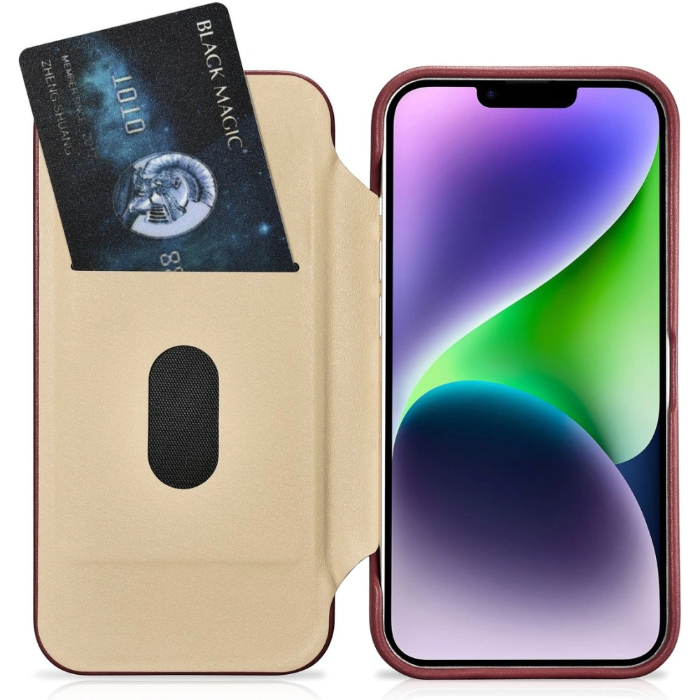 Hurtownia GSM - Etui iCarer CE Premium Bőr Folio MagSafe Apple iPhone 14 piros - ICR399 - {ean13} - Hurt