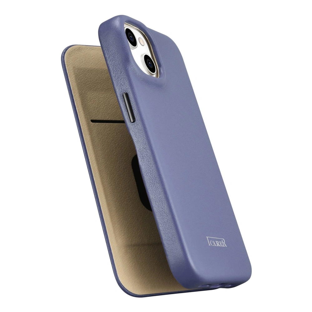 Hurtownia GSM - Etui iCarer CE Premium Bőr Fólia MagSafe Apple iPhone 14 világoslila - ICR401 - {ean13} - Hurt