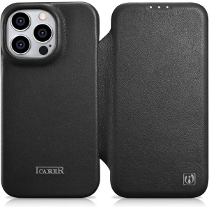 Wholesale iCarer CE Premium Leather Folio MagSafe Apple iPhone 14 Pro black - ICR403 - {ean13} - Hurt