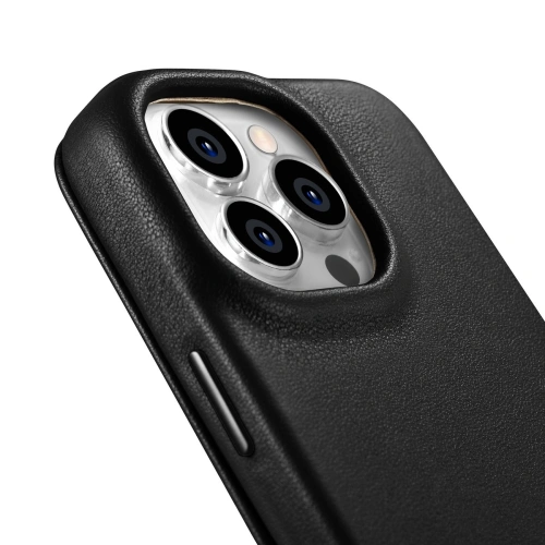 Etui iCarer CE Premium Leather Folio MagSafe Apple iPhone 14 Pro czarny