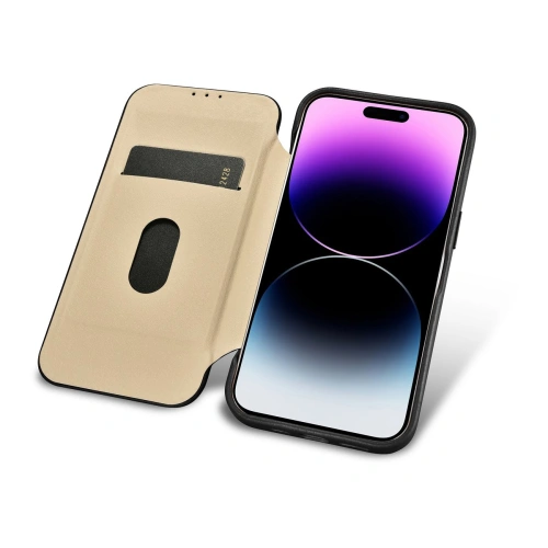 Etui iCarer CE Premium Leather Folio MagSafe Apple iPhone 14 Pro czarny