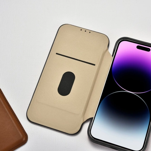 Etui iCarer CE Premium Leather Folio MagSafe Apple iPhone 14 Pro czarny