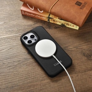 Wholesale iCarer CE Premium Leather Folio MagSafe Apple iPhone 14 Pro black - ICR403 - {ean13} - Hurt