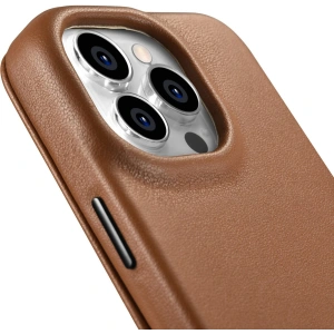 Wholesale iCarer CE Premium Leather Folio MagSafe Apple iPhone 14 Pro brown - ICR404 - {ean13} - Hurt