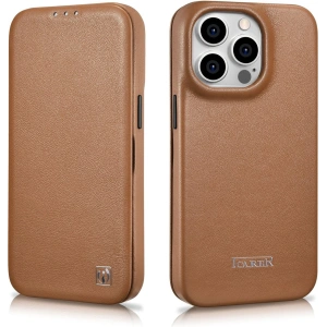 Wholesale iCarer CE Premium Leather Folio MagSafe Apple iPhone 14 Pro brown - ICR404 - {ean13} - Hurt
