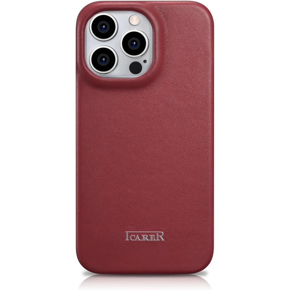Wholesale iCarer CE Premium Leather Folio MagSafe Apple iPhone 14 Pro red - ICR405 - {ean13} - Hurt