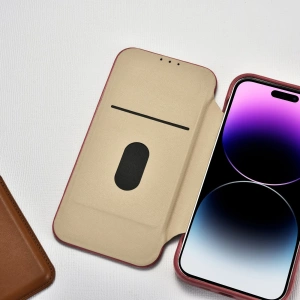 Etui iCarer CE Premium Leather Folio MagSafe Apple iPhone 14 Pro červená