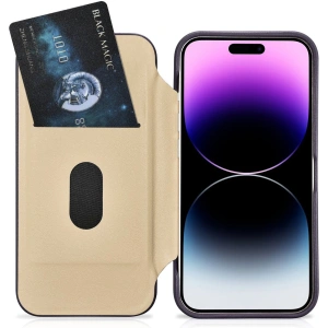 Hurtownia GSM - Etui iCarer CE Premium Leather Folio MagSafe Apple iPhone 14 Pro ciemnofioletowy - ICR406 - {ean13} - Hurt