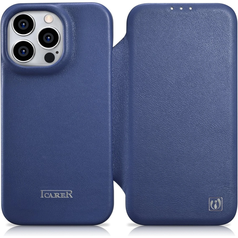 Hurtownia GSM - Etui iCarer CE Premium Leather Folio MagSafe Apple iPhone 14 Pro niebieski - ICR408 - {ean13} - Hurt