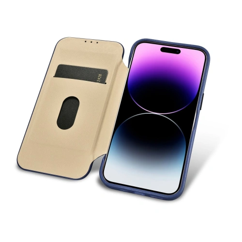 Etui iCarer CE Premium Leather Folio MagSafe Apple iPhone 14 Pro niebieski