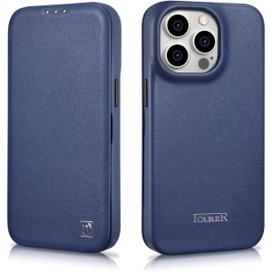 Wholesale iCarer CE Premium Leather Folio MagSafe Apple iPhone 14 Pro blue - ICR408 - {ean13} - Hurt