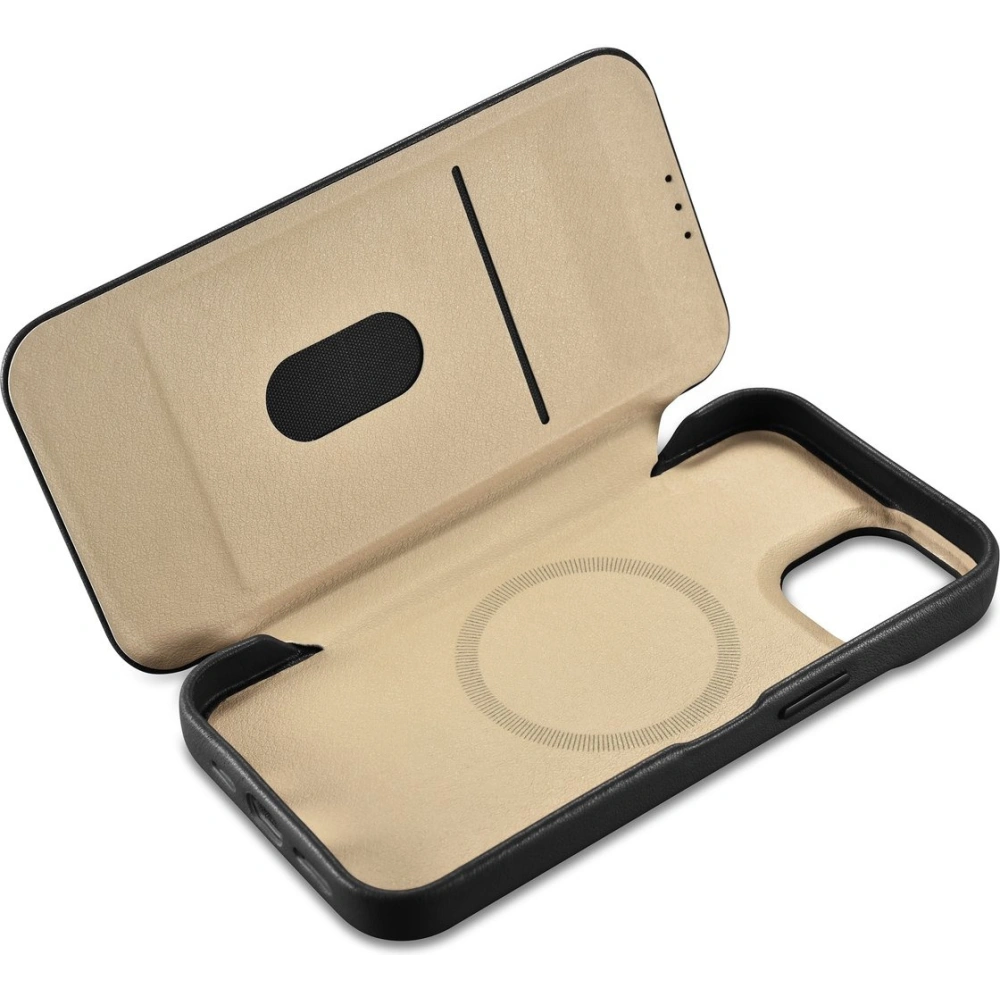Hurtownia GSM - Etui iCarer CE Prémium Bőr Folio MagSafe Apple iPhone 14 Plus / 15 Plus fekete - ICR409 - {ean13} - Hurt