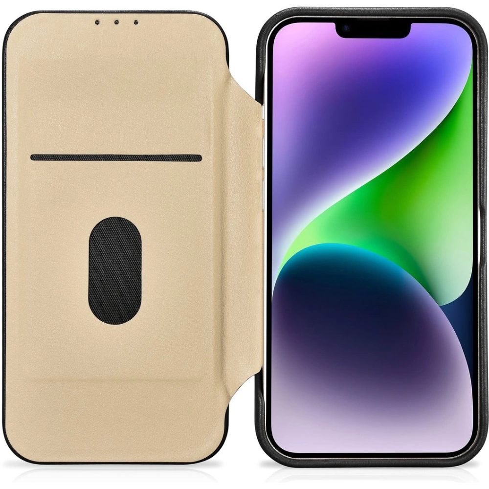 Hurtownia GSM - Etui iCarer CE Prémium Bőr Folio MagSafe Apple iPhone 14 Plus / 15 Plus fekete - ICR409 - {ean13} - Hurt