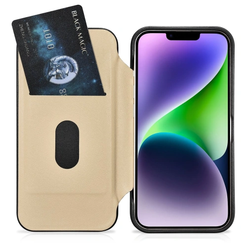 Etui iCarer CE Premium Leather Folio MagSafe Apple iPhone 14 Plus / 15 Plus czarny