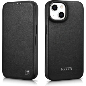 Wholesale iCarer CE Premium Leather Folio MagSafe Apple iPhone 14 Plus / 15 Plus black - ICR409 - {ean13} - Hurt