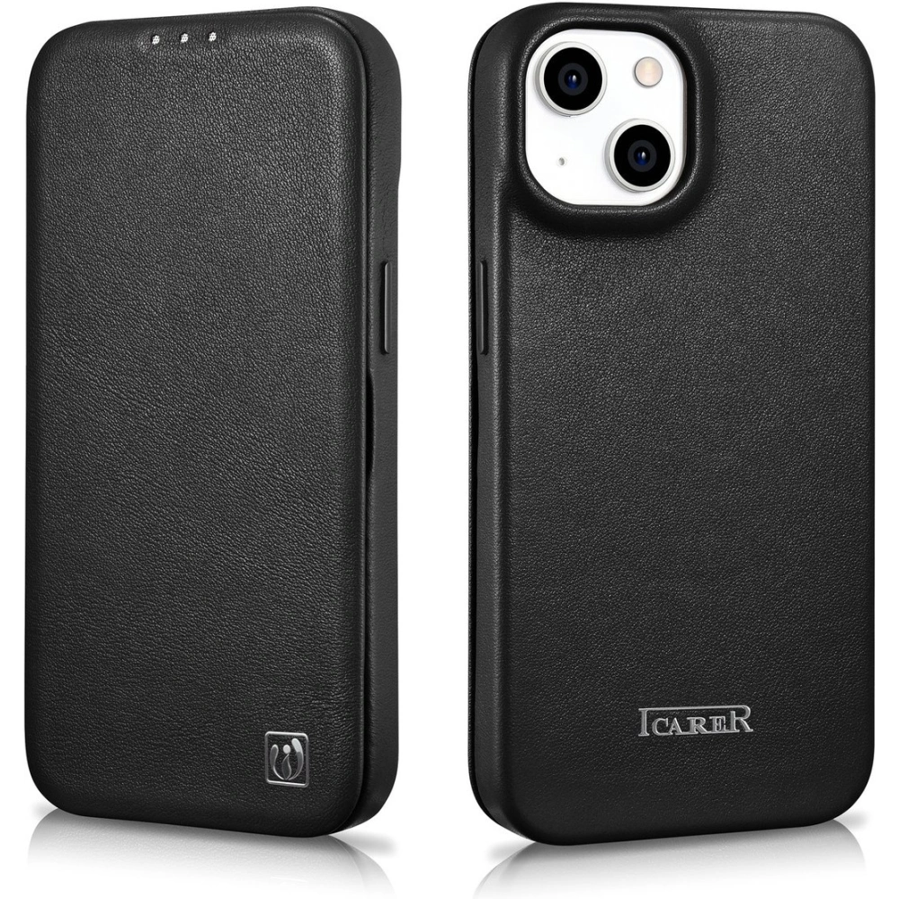 Hurtownia GSM - Etui iCarer CE Prémium Bőr Folio MagSafe Apple iPhone 14 Plus / 15 Plus fekete - ICR409 - {ean13} - Hurt