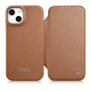 Wholesale iCarer CE Premium Leather Folio MagSafe Apple iPhone 14 Plus / 15 Plus brown - ICR410 - {ean13} - Hurt
