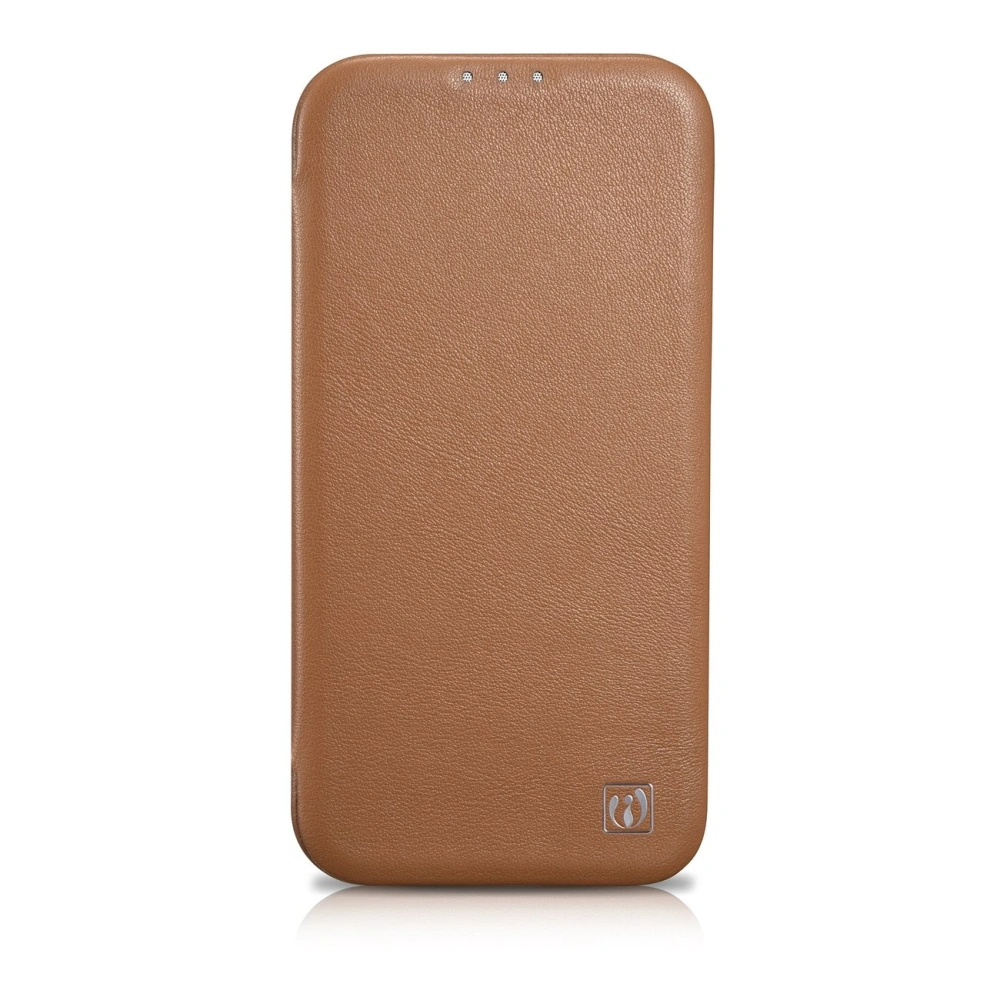 Wholesale iCarer CE Premium Leather Folio MagSafe Apple iPhone 14 Plus / 15 Plus brown - ICR410 - {ean13} - Hurt