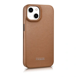 Wholesale iCarer CE Premium Leather Folio MagSafe Apple iPhone 14 Plus / 15 Plus brown - ICR410 - {ean13} - Hurt