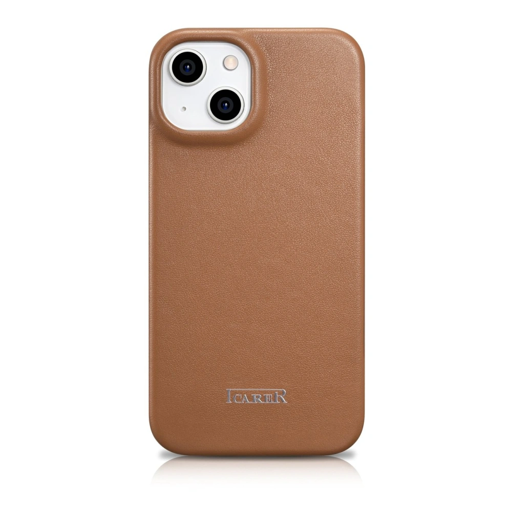 Wholesale iCarer CE Premium Leather Folio MagSafe Apple iPhone 14 Plus / 15 Plus brown - ICR410 - {ean13} - Hurt