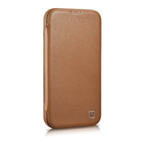 Wholesale iCarer CE Premium Leather Folio MagSafe Apple iPhone 14 Plus / 15 Plus brown - ICR410 - {ean13} - Hurt