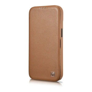 Wholesale iCarer CE Premium Leather Folio MagSafe Apple iPhone 14 Plus / 15 Plus brown - ICR410 - {ean13} - Hurt
