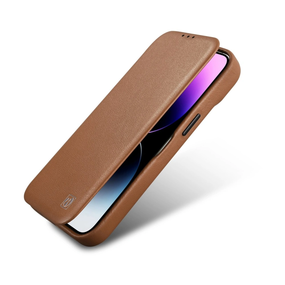 Wholesale iCarer CE Premium Leather Folio MagSafe Apple iPhone 14 Plus / 15 Plus brown - ICR410 - {ean13} - Hurt
