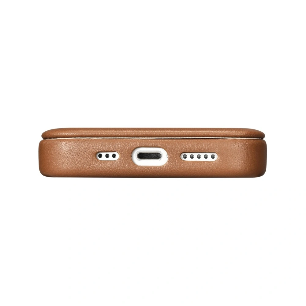 Wholesale iCarer CE Premium Leather Folio MagSafe Apple iPhone 14 Plus / 15 Plus brown - ICR410 - {ean13} - Hurt