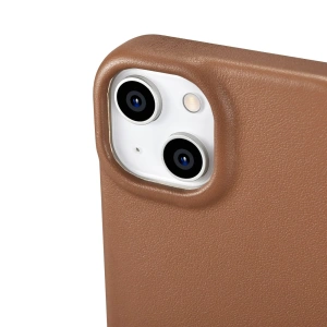 Wholesale iCarer CE Premium Leather Folio MagSafe Apple iPhone 14 Plus / 15 Plus brown - ICR410 - {ean13} - Hurt