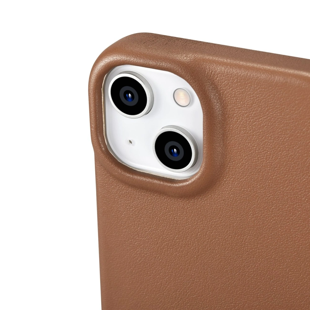 Wholesale iCarer CE Premium Leather Folio MagSafe Apple iPhone 14 Plus / 15 Plus brown - ICR410 - {ean13} - Hurt