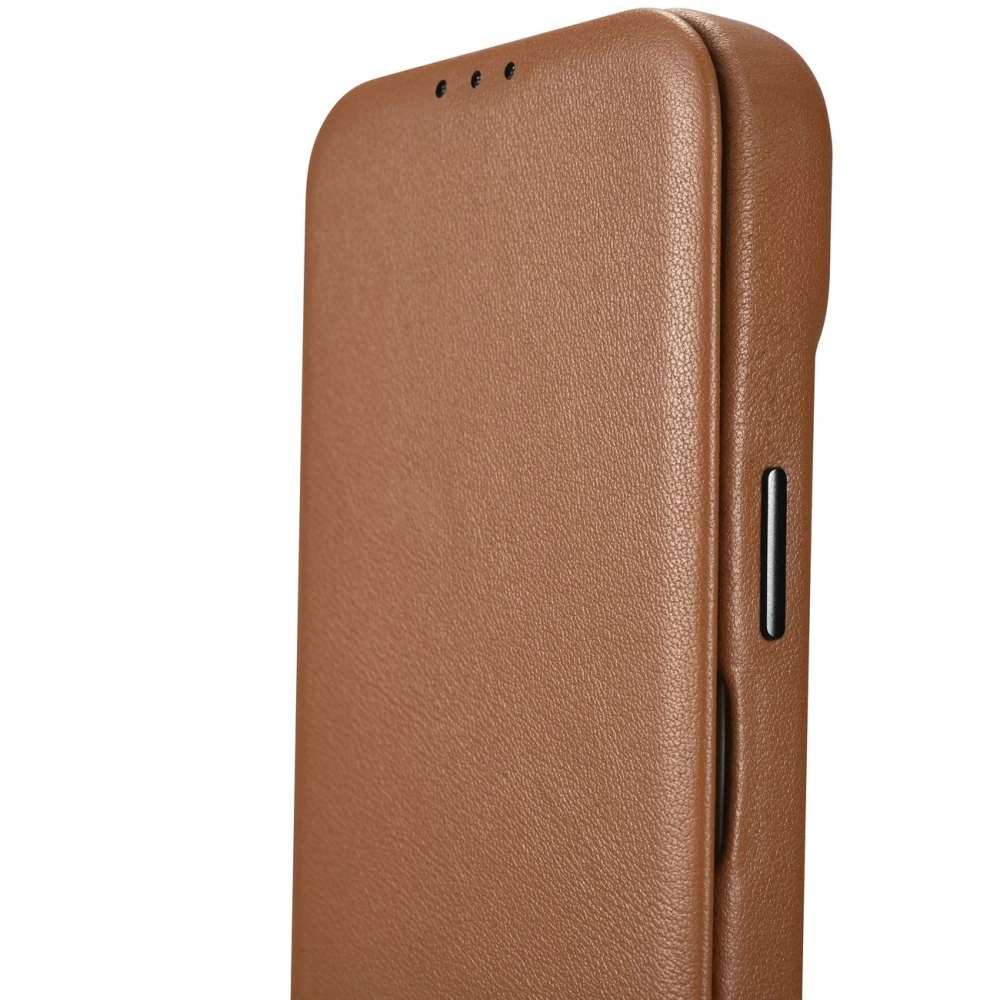 Wholesale iCarer CE Premium Leather Folio MagSafe Apple iPhone 14 Plus / 15 Plus brown - ICR410 - {ean13} - Hurt