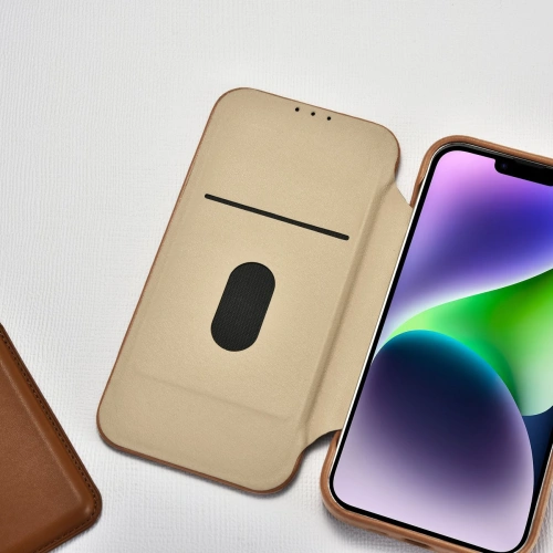 Etui iCarer CE Premium Leather Folio MagSafe Apple iPhone 14 Plus / 15 Plus brązowy