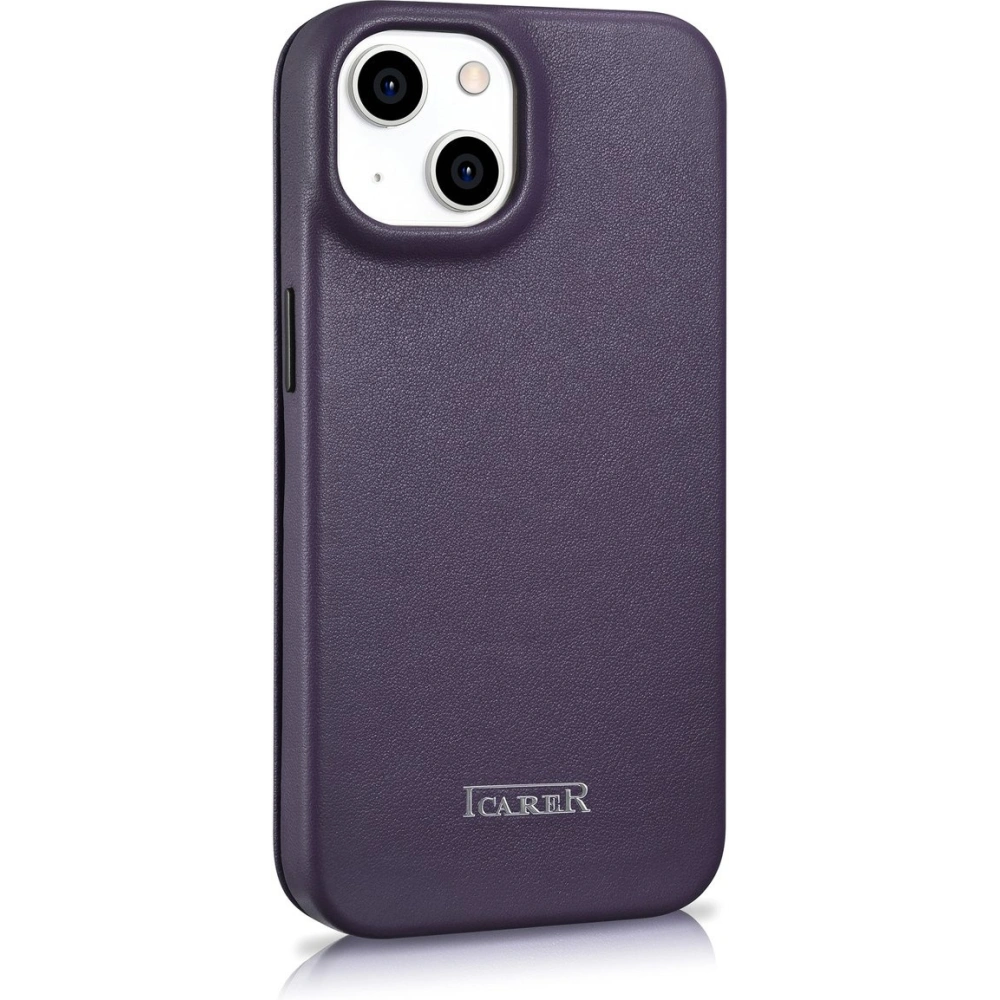Hurtownia GSM - Etui iCarer CE Premium Leather Folio MagSafe Apple iPhone 14 Plus / 15 Plus mov închis - ICR412 - {ean13} - Hurt