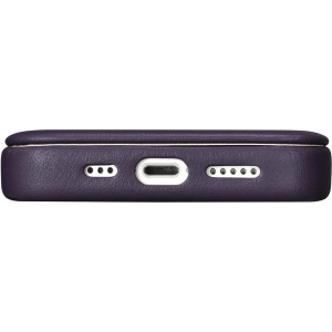 Wholesale iCarer CE Premium Leather Folio MagSafe Apple iPhone 14 Plus / 15 Plus dark purple - ICR412 - {ean13} - Hurt