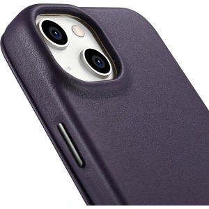 Wholesale iCarer CE Premium Leather Folio MagSafe Apple iPhone 14 Plus / 15 Plus dark purple - ICR412 - {ean13} - Hurt