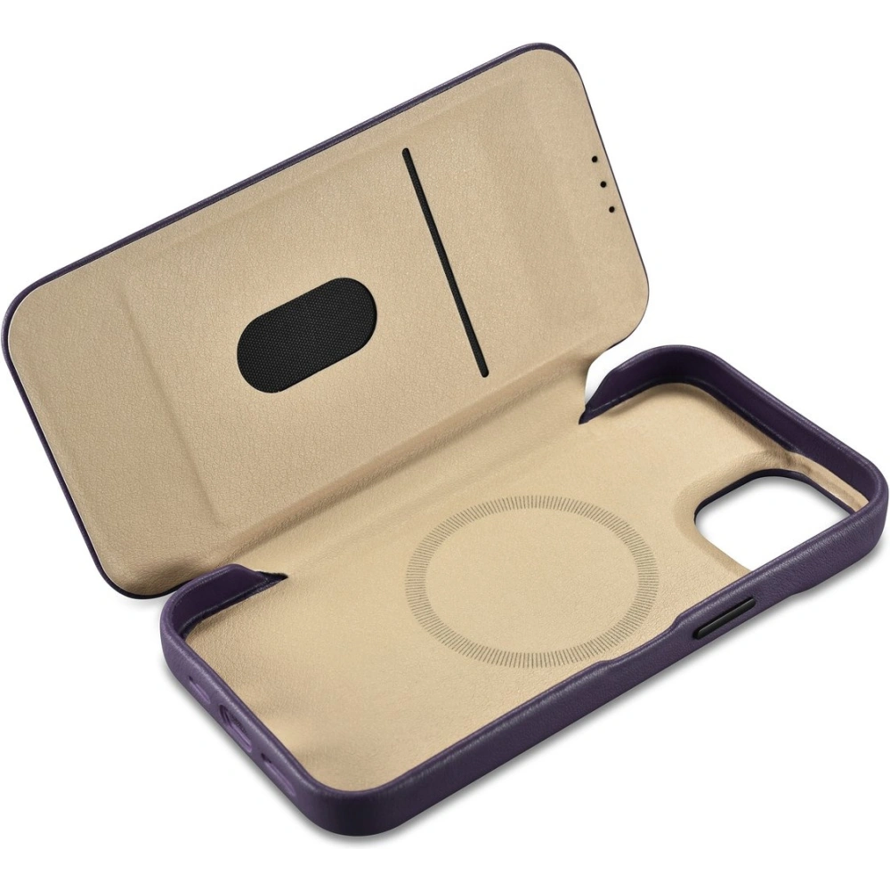 Hurtownia GSM - Etui iCarer CE Premium Leather Folio MagSafe Apple iPhone 14 Plus / 15 Plus mov închis - ICR412 - {ean13} - Hurt