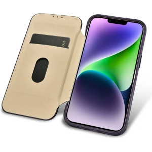Hurtownia GSM - Etui iCarer CE Prémium Bőr Folio MagSafe Apple iPhone 14 Plus / 15 Plus sötétlila - ICR412 - {ean13} - Hurt