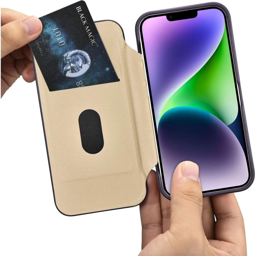 Hurtownia GSM - Case iCarer CE Premium Leder Folio MagSafe Apple iPhone 14 Plus / 15 Plus dunkelviolett - ICR412 - {ean13} - Hurt