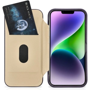 Wholesale iCarer CE Premium Leather Folio MagSafe Apple iPhone 14 Plus / 15 Plus dark purple - ICR412 - {ean13} - Hurt